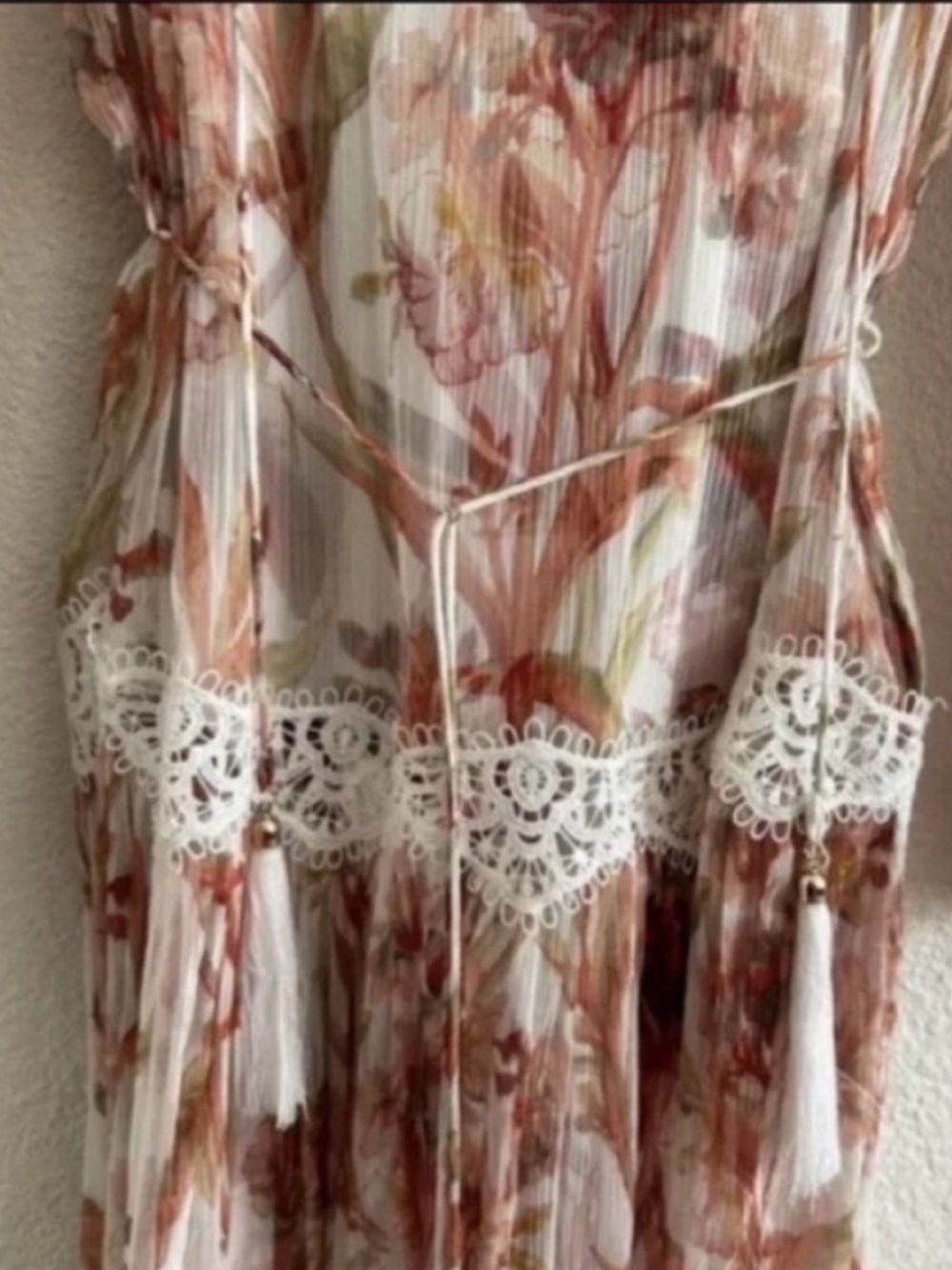 Zimmermann Oleander Floral Crinkled Slouch Silk Midi Dress - Picture 4 of 7